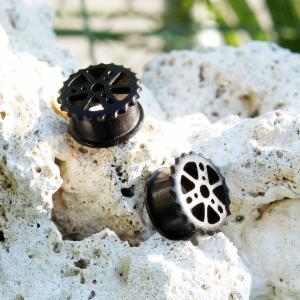 Ebony Wood Cogwheel Gear Tunnels