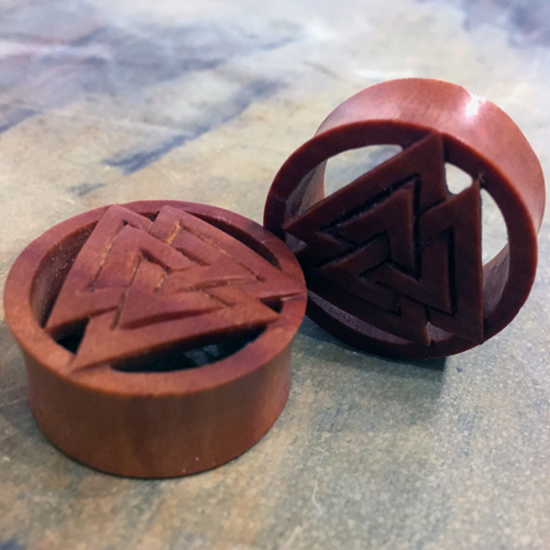 Sawo Wood Three Triangle Flesh Tunnel Plug